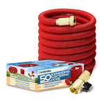 Heavy Duty 50ft Expanding Garden Water Hose - Triple Strength Outer Fabric - Flexible & Expandable - Won't Twist & Kink - Brass Fittings by Gardenite