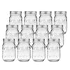 Tebery 12 Pack Ball Printed Glass Jars 16 oz Mason Glass Jars with Regular Mouth Canning Glass Jars with Lids