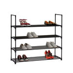 HOME BI 4 Tier Shoe Rack, 20 Pairs Shoes Organizer Closet for Home & Office, Anti-Rust,Easy to Assemble, No Tools Required,35.6”W x 12.0” D x 33.27”H, Black