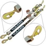 Vulcan Silver Series 2'' Snap Hook Auto Tie Down w/Twisted Snap Hook Ratchet (Pack of 2) Safe Working Load - 3300 lbs.