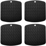 Premium Silicone Pot Holder,Trivets,Hot Mitts,Spoon Rest And Garlic Peeler Non Slip,Heat Resistant Hot Pads,Multipurpose Kitchen Tool. 7x7" Potholders(Set of 6) Non Slip,Dishwasher Safe,Durable.