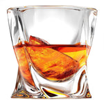 Ashcroft Twist Whiskey Glass Set or 2, Unique Modern Rocks Lead Free Crystal Glasses for Scotch or Bourbon With Luxury Gift Box