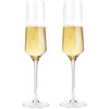 Hand Blown Crystal Champagne Flutes - Bella Vino Elegant Champagne Glasses Made from 100% Lead Free Premium Crystal Glass，Perfect for Any Occasion,Great Gift, 10", 7 Oz, Set of 2, Clear