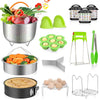 MIBOTE 14 Pcs Accessories Set Compatible with Instant Pot 5,6,8 Qt - Steamer Baskets, Springform Pan, Egg Steamer Rack, Egg Bites Mold, Dish Plate Clip, Kitchen Tong, Oven Mitts, Magnetic Cheat Sheets