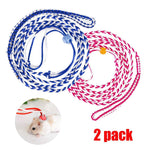 KINTOR 2Pcs Small Animal Harness Leash Adjustable Walking Rope for Hamster, Rat, Ferret, Mouse, Squirrels Guinea Pigs