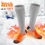 XBUTY Heated Socks for Women Men, Rechargeable Electric Socks Battery Heated Socks, Cold Weather Thermal Socks Sports Outdoor Camping Hiking Warm Winter Socks