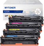 MYTONER Remanufactured Toner Cartridge Replacement for HP 125A CB540A CB541A CB542A CB543A for HP Color Laserjet CP1215 CP1518ni CP1515n CM1312nfi CM1312 MFP Printer (Black,Cyan,Magenta,Yellow)