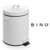 BINO Stainless Steel 1.3 Gallon / 5 Liter Round Oscar Step Trash Can, Matte White