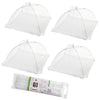 (Set of 4) Large Pop-Up Mesh Screen Food Cover Tents - Keep Out Flies, Bugs, Mosquitos - Reusable