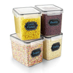 Food Storage Containers Airtight Containers- Estmoon Plastic Cereal Containes, Kitchen Storage Containers - Leak proof, Locking Lids BPA Free- For Cereal, Flour, Pet Food, Set of 4 (122.99 oz / 3.6L)