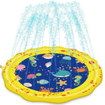 VATOS Sprinkle and Splash Play Mat Outdoor Party Sprinkler Splash Pad 59" Garden Water Toys Summer Spray Toys 18 Months+ Toddler Toy Fun for Kids 2 3 4 5 Boys and Girls