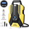 Portable Air Compressor Pump Digital Tire Inflator 150PSI DC 12V Car Air Pump with LED Light Auto tire inflator for Car, Bicycle, Motorcycle, Basketball and Other Inflatables(Yellow)