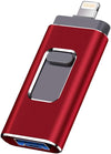 USB Flash Drive for iPhone 128gb Memory Stick LTY Photo Stick USB 3.0 Jump Drive Thumb Drives Externa Lightning Memory Stick for iPhone iPad Android and Computers (red-128GB)