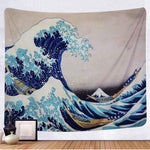 Tenaly Tapestry Wall Hanging, Great Wave Kanagawa Wall Tapestry with Art Nature Home Decorations for Living Room Bedroom Dorm Decor in 59.1x78.7 Inches