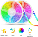 Led Strip Lights Sync to Music,32.8ft 5050 RGB Light Color Changing with Music IP65 Waterproof LED Rope by Proteove