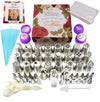 Russian Piping Tips Cake Decorating Supplies Cakes of Eden Kit Flower Frosting tips Set 12 Icing Nozzles 2 Couplers 2 Leaf Tips 1 Silicone Bag 10 Pastry Baking Bags