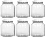 KombuJars ½ Half Gallon GLASS Jars 64 oz Airtight Lined Seal Plastic Lid Cap, Wide Mouth Jar, Brewing Fermenting Kombucha, Storage Bottles Kefir Canning, Clear, Multi-use Mason (6)