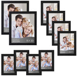 WOLTU 10 Piece Multi Pack Black Picture Frame Set for Wall with Plexiglass Cover,2-8x10,4-5x7,4-4x6,PF02C10-x