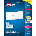 Avery Mailing Address Labels, Laser & Inkjet Printers, 300 Labels, 1 x 2-5/8, Permanent Adhesive (18160), White Pack of 4