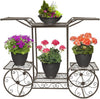 Sorbus Garden Cart Stand & Flower Pot Plant Holder Display Rack, 6 Tiers, Parisian Style - Perfect for Home, Garden, Patio (Black)