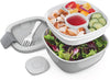 Bentgo Salad BPA-Free Lunch Container with Large 54-oz Salad Bowl, 3-Compartment Bento-Style Tray for Salad Toppings and Snacks, 3-oz Sauce Container for Dressings, and Built-In Reusable Fork (Blue)