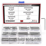 DYWISHKEY 100 Pieces M5 x 20mm/25mm/30mm/35mm/40mm Stainless Steel 304 Hex Button Head Cap Bolts and Nuts Kit