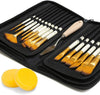 DUGATO Artist Paint Brush Set 15pcs Includes Pop-up Carrying Case with Free Palette Knife and 2 Sponges