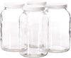 4 Pack- 1 Gallon Mason Jar - Glass Jar Wide Mouth with Airtight Foam Lined Plastic Lid - Safe Mason Jar for Fermenting Kombucha Kefir - Storing and Canning- By Kitchentoolz