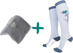 trtl Pillow & Trtl Socks Bundle - Scientifically Proven Super Soft Neck Support Travel Pillow & Trtl Compression Socks (Grey Pillow & Kyoto Socks Size Medium)