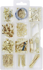 T.K.Excellent Brass Plated Picture Hangers Assortment Kit,233 Pieces