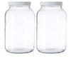 2 Pack - 1 Gallon Mason Jar - Glass Jar Wide Mouth with Airtight Foam Lined Plastic Lid - Safe Mason Jar for Fermenting Kombucha Kefir - Pickling, Storing and Canning - By Kitchentoolz