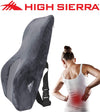 High Sierra HS1434 Full Size Ergonomic Back Support Pillow Relieves Painful Pressure Points Premium Memory Foam Lumbar Cushion for Office Chair, Car, SUV Fits Most Seats